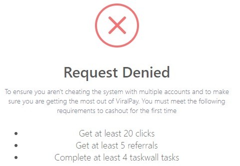 Viral pay cashout requirements 