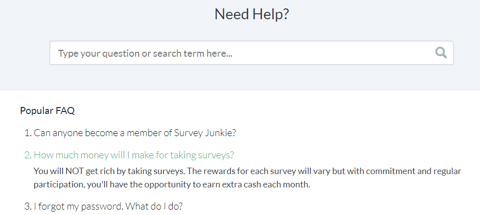survey junkie help page