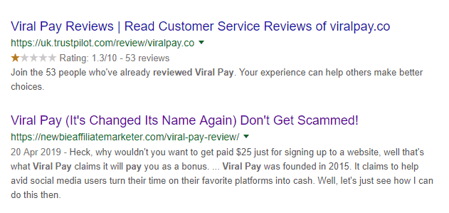 viral pay revew keyword position