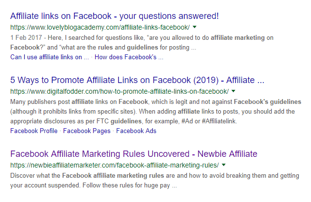 facebook affiliate marketing rules google ranking 