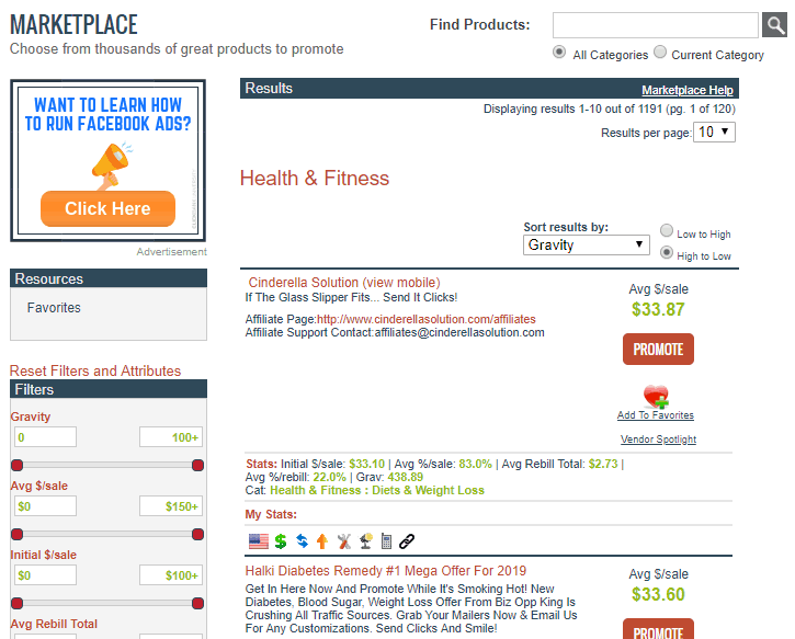 marketplace in clickbank
