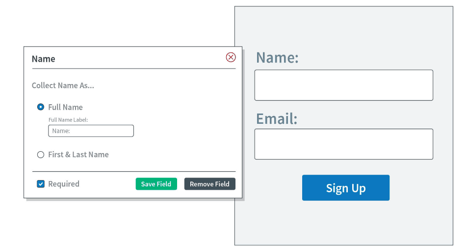 sign up forms in aweber