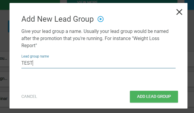 lead group name in thrive leads