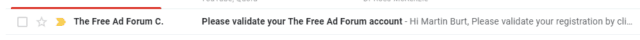 validate account on free ad forum